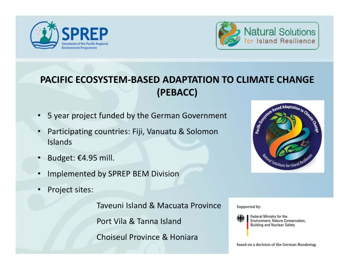 pacific ecosystem based adaptation to climate change