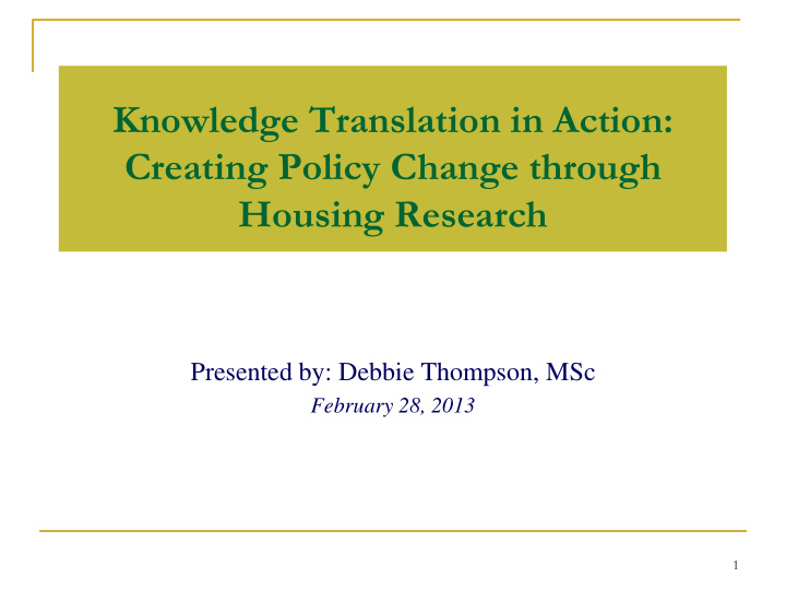 housing research