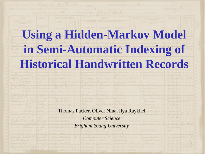 using a hidden markov model in semi automatic indexing of