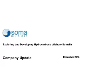 Company Update  Disclaimer  This presentation may contain forward-looking statements which are made