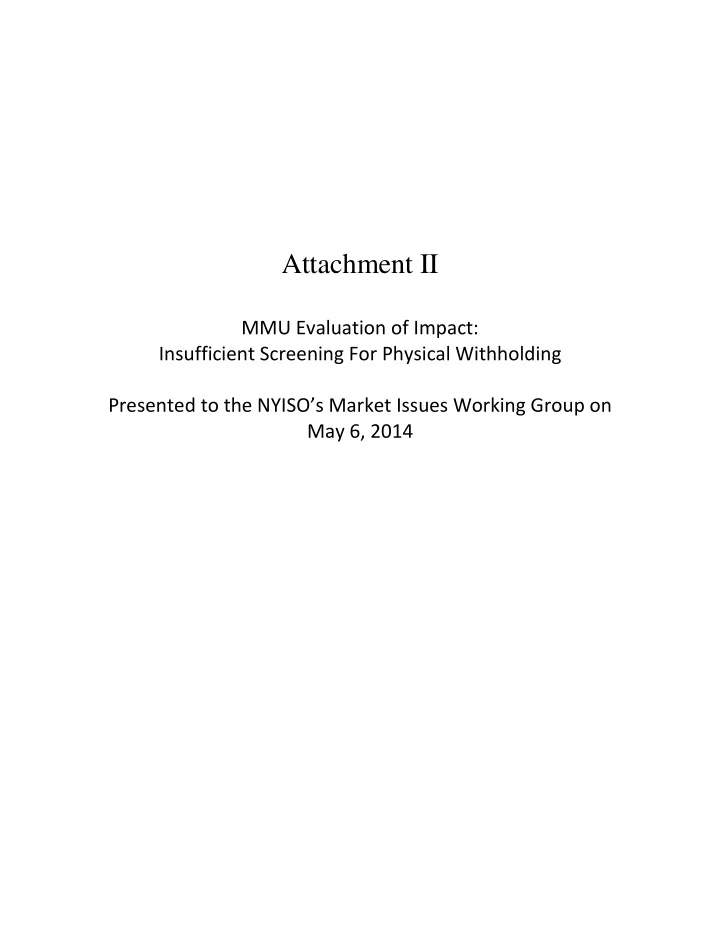 attachment ii