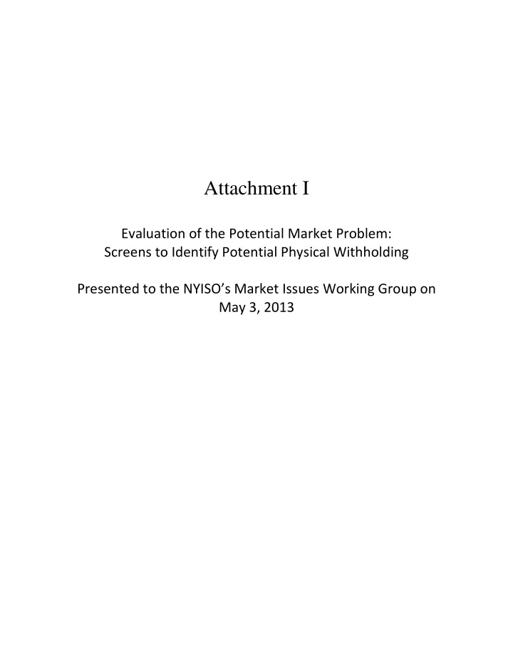 attachment i