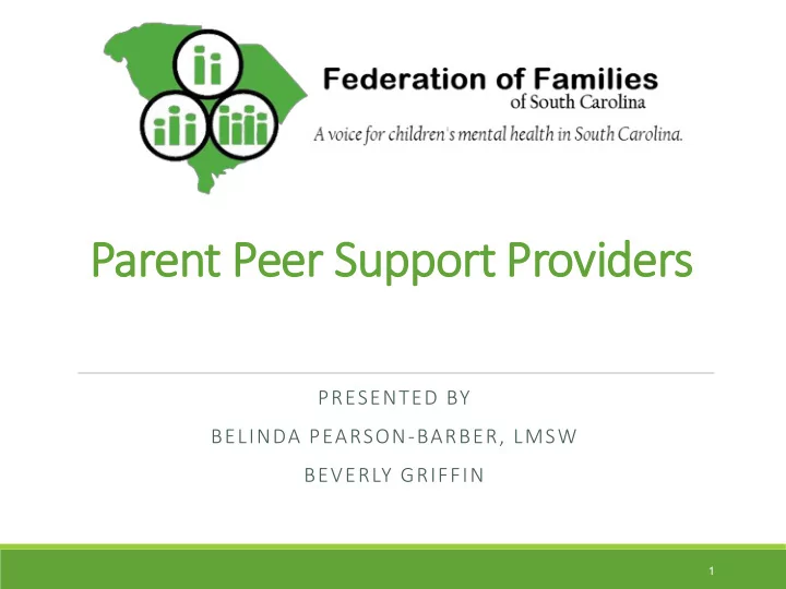 parent peer support providers