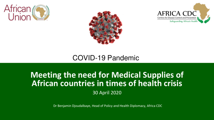 meeting the need for medical supplies of