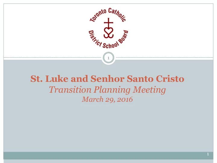 st luke and senhor santo cristo transition planning
