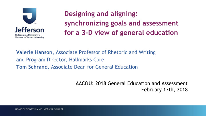 designing and aligning synchronizing goals and assessment