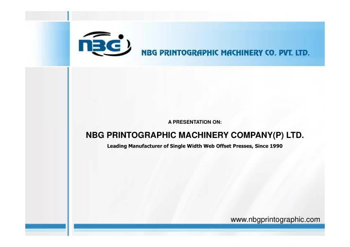 nbg printographic machinery company p ltd