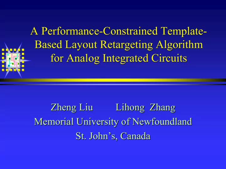 a performance constrained template a performance