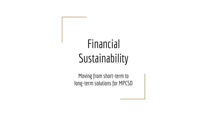 financial sustainability