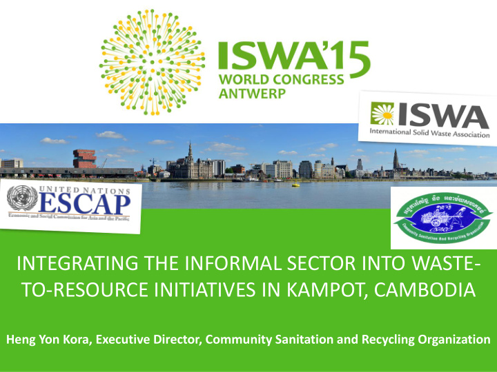 integrating the informal sector into waste to resource