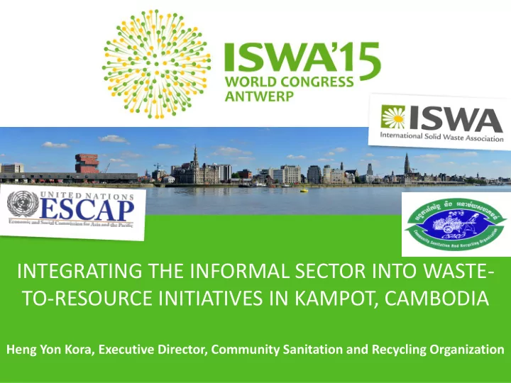 integrating the informal sector into waste to resource