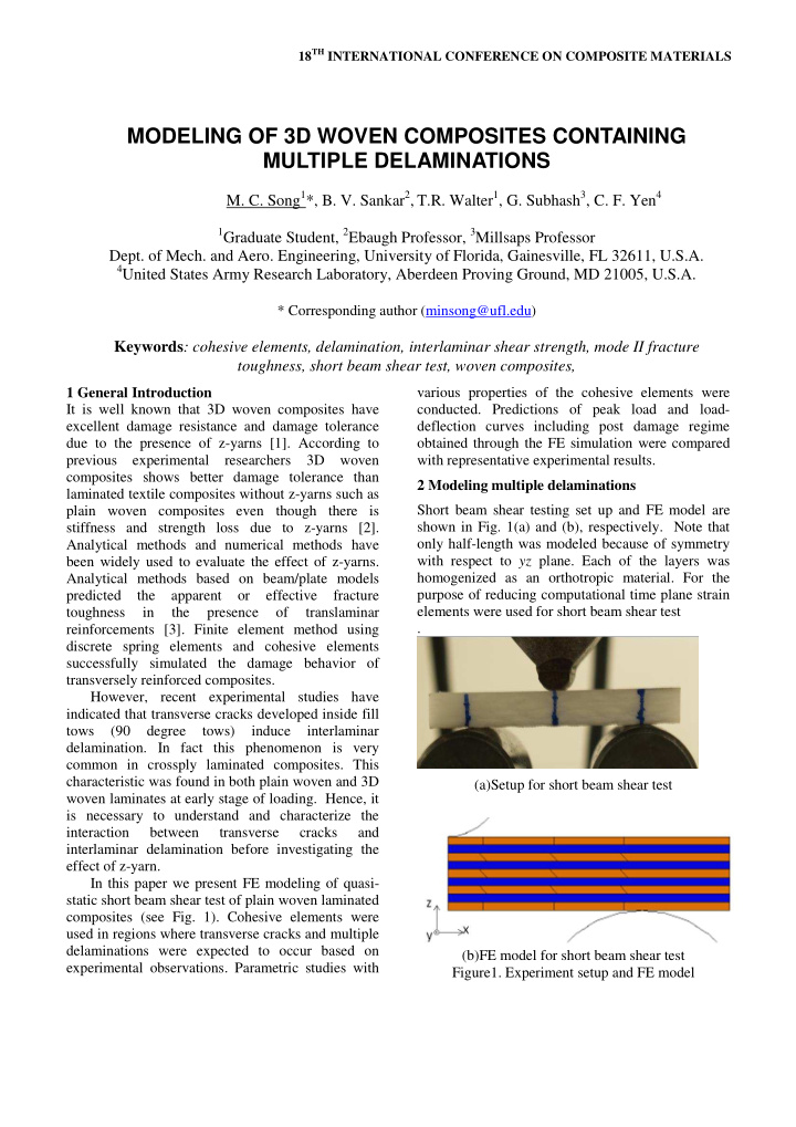 modeling of 3d woven composites containing multiple