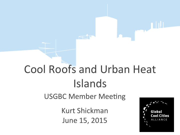 cool roofs and urban heat