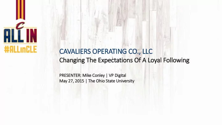 cavalier ers o oper erati ting c co l llc