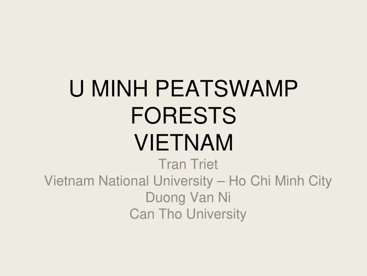 u minh peatswamp forests vietnam