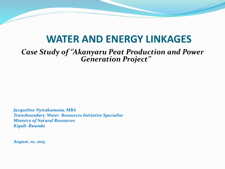 water and energy linkages