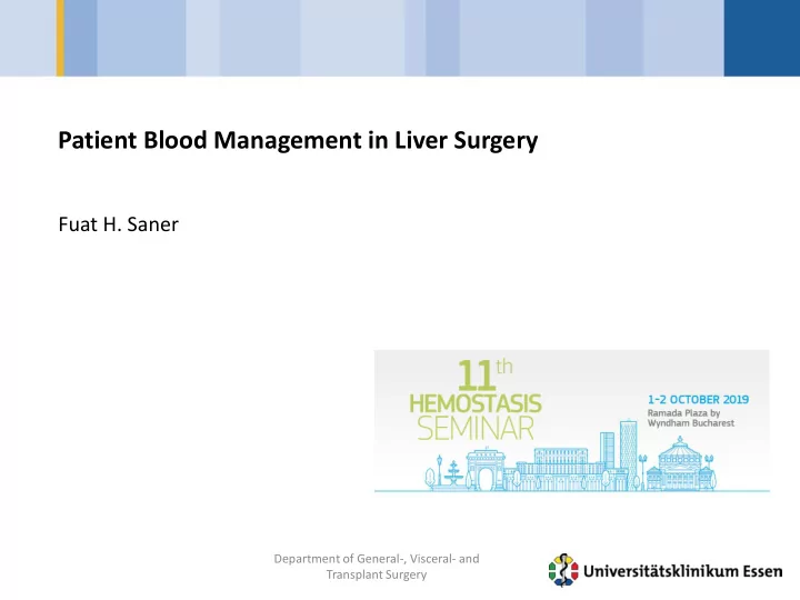 patient blood management in liver surgery