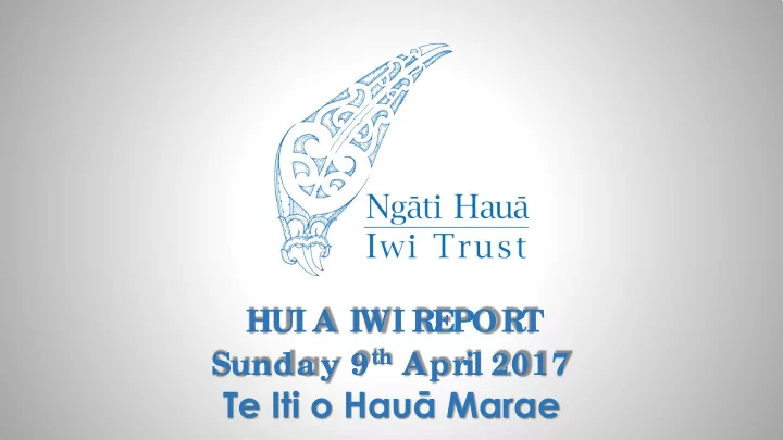 te iti o hau marae e nvir onme ntal update