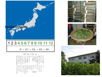 1 2 3 4 5 6 7 8 9 10 11 12 P  F1  F2  F3  F4  National bio-resource project in Japan