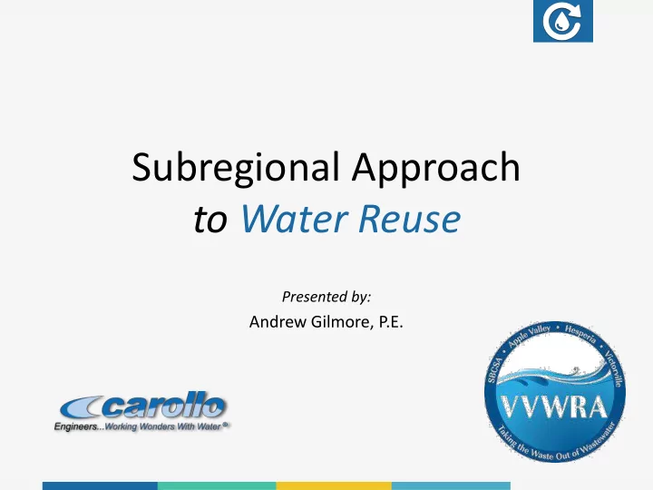 to water reuse
