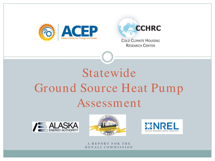 statewide ground source heat pump assessment