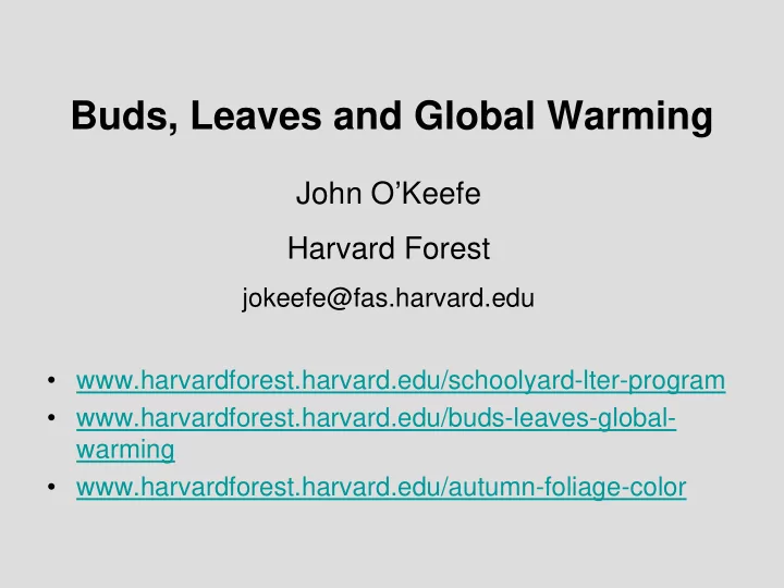 buds leaves and global warming