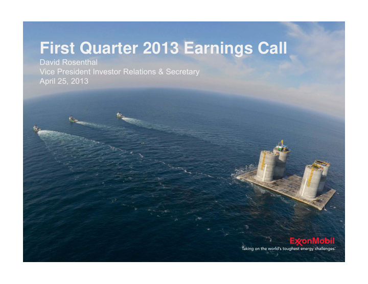 first quarter 2013 earnings call