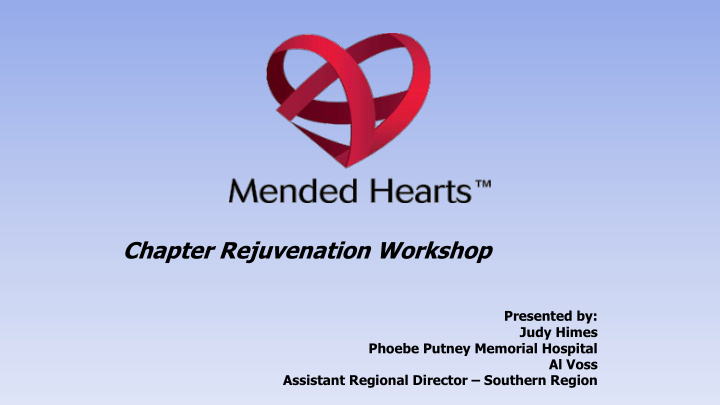chapter rejuvenation workshop