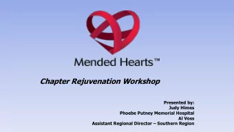 Chapter Rejuvenation Workshop  Presented by:  Judy Himes  Phoebe Putney Memorial Hospital  Al Voss
