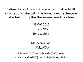 Es  Estimation  n of the  he sur  urface gravitationa  nal reds  dshi  hift  of  of a neutron  on