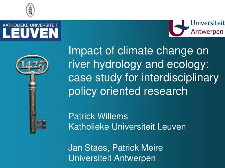 river hydrology and ecology