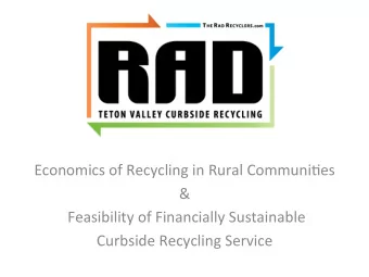 Economics  of  Recycling  in  Rural  Communi3es    &amp;    Feasibility