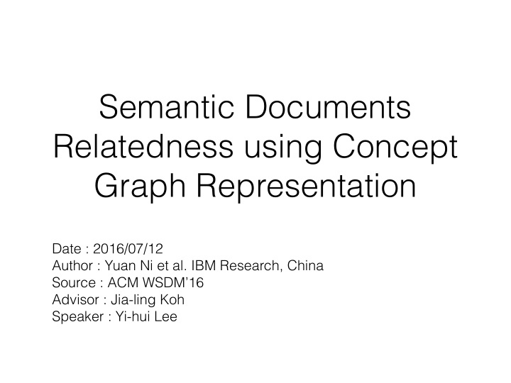 semantic documents relatedness using concept graph