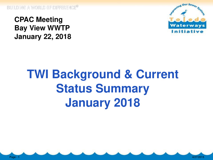 twi background current status summary january 2018 page 1