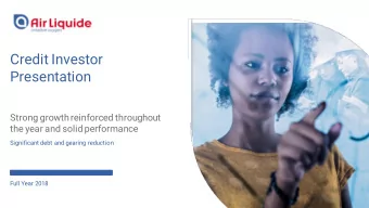 Credit Investor  Presentation  Strong growth reinforced throughout  the year and solid performance