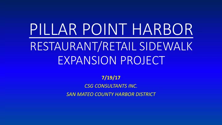 pillar point harbor