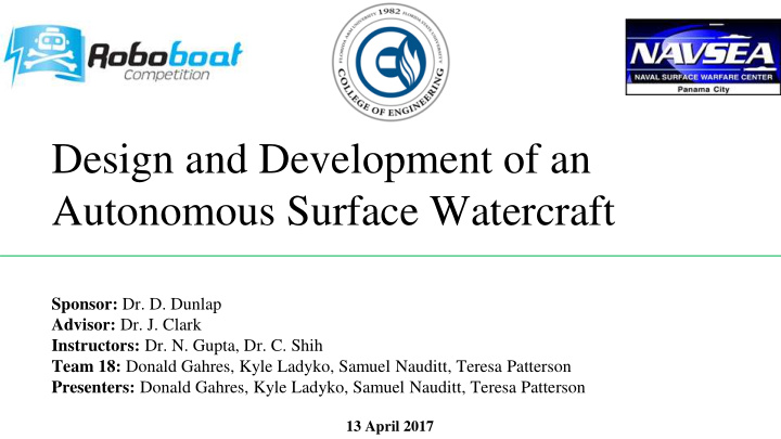 autonomous surface watercraft