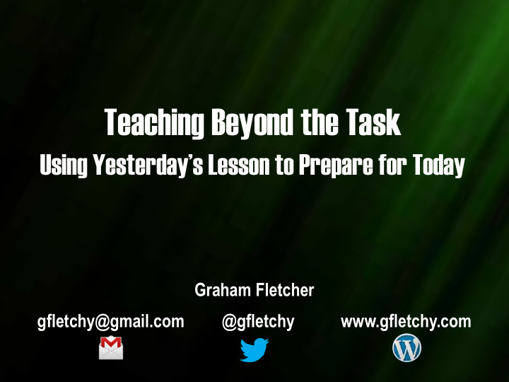 teaching beyond the task