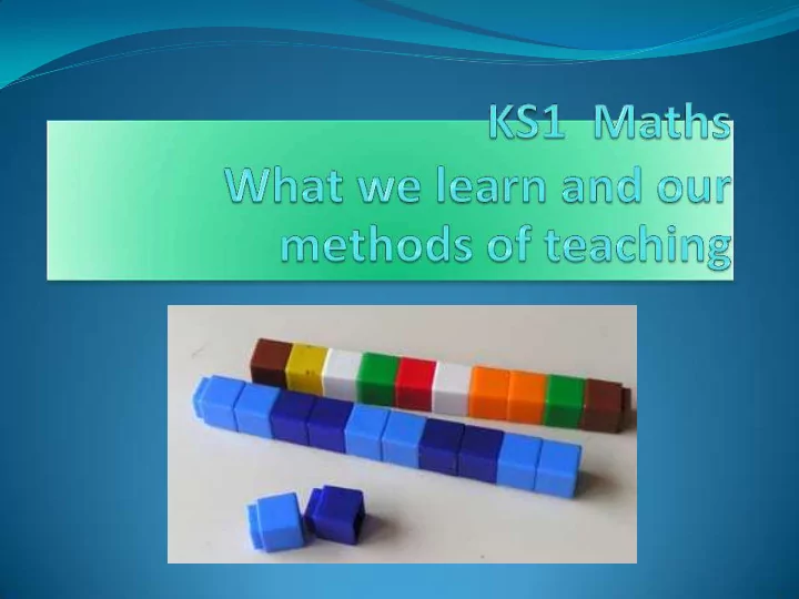 what do we teach in ks1 maths