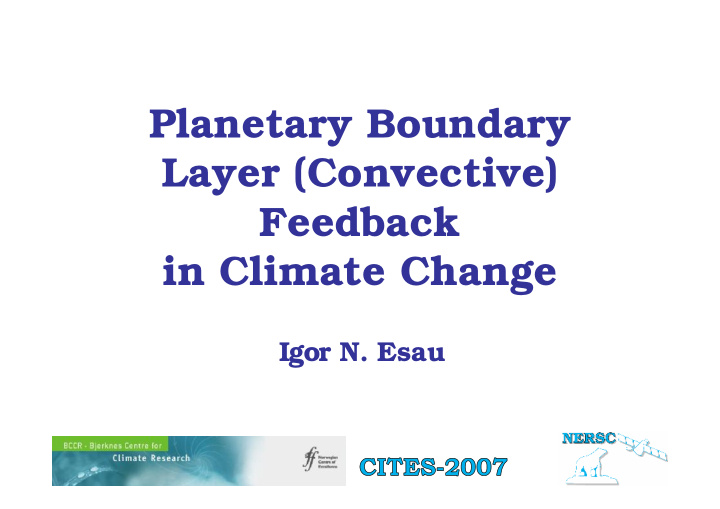 planetary boundary layer convective feedback in climate