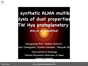 The synthetic ALMA multiband  analysis of dust properties of  the TW Hya protoplanetary disk  (Kim