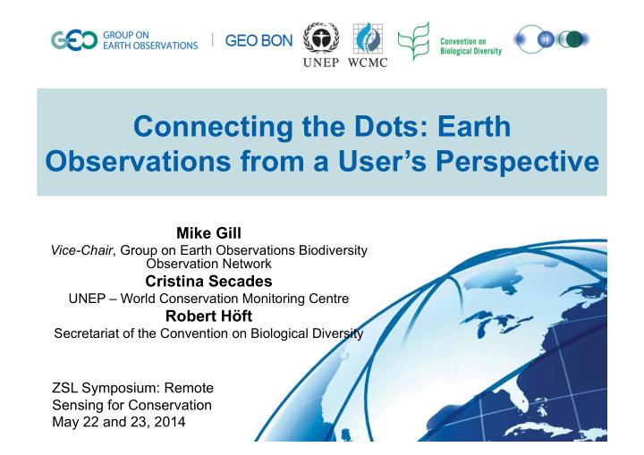 connecting the dots earth observations from a user s