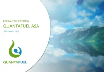 QUANTAFUEL ASA  10 September 2020  XX  DISCLAIMER - IMPORTANT NOTICE  THIS DOCUMENT IS NOT FOR