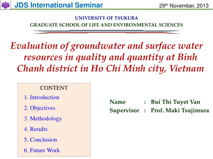 evaluation of groundwater and surface water