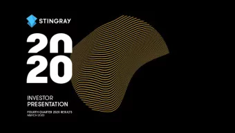 INVESTOR  PRESENT  NTATI  TION  ON  FOUR  URTH Q  QUAR  ARTER 2  202  020 R  0 RESUL  ULTS  MARCH