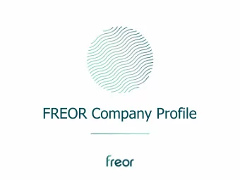 FREOR Company Profile  About Us  Who we are?  FREOR is a manufacturer of commercial refrigeration