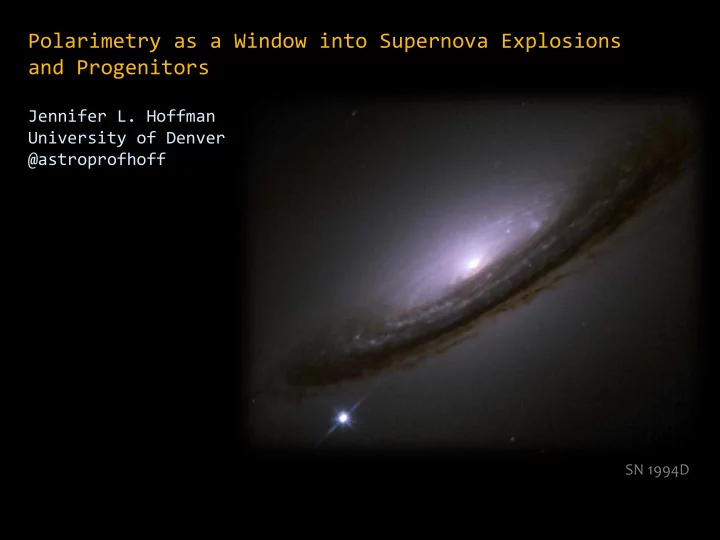 polarimetry as a window into supernova explosions and