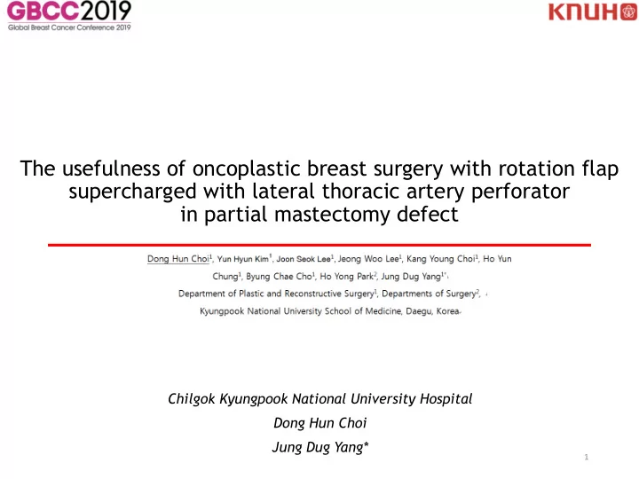 the usefulness of oncoplastic breast surgery with