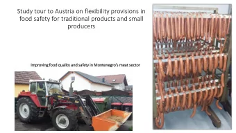 Study tour to Austria on flexibility provisions in  food safety for traditional products and small