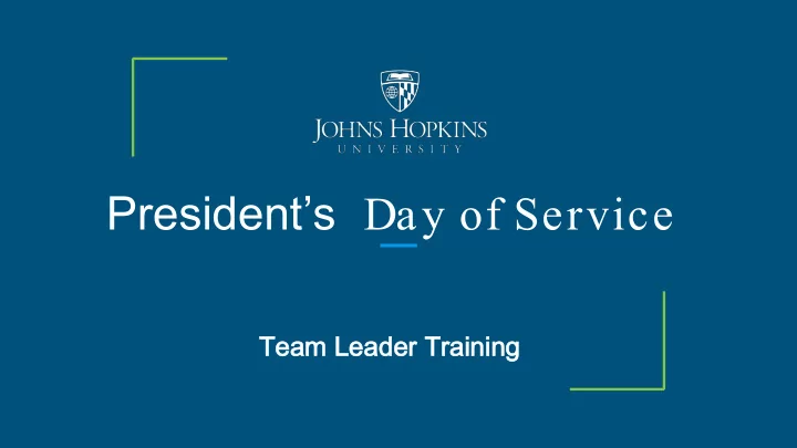 president s day of service